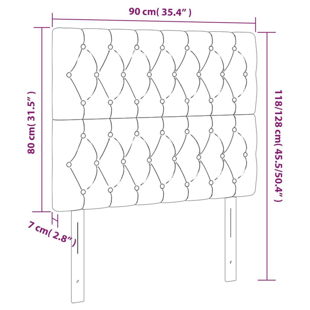 vidaXL Kopfteile 2 Stk. Dunkelbraun 90x7x78/88 cm Stoff