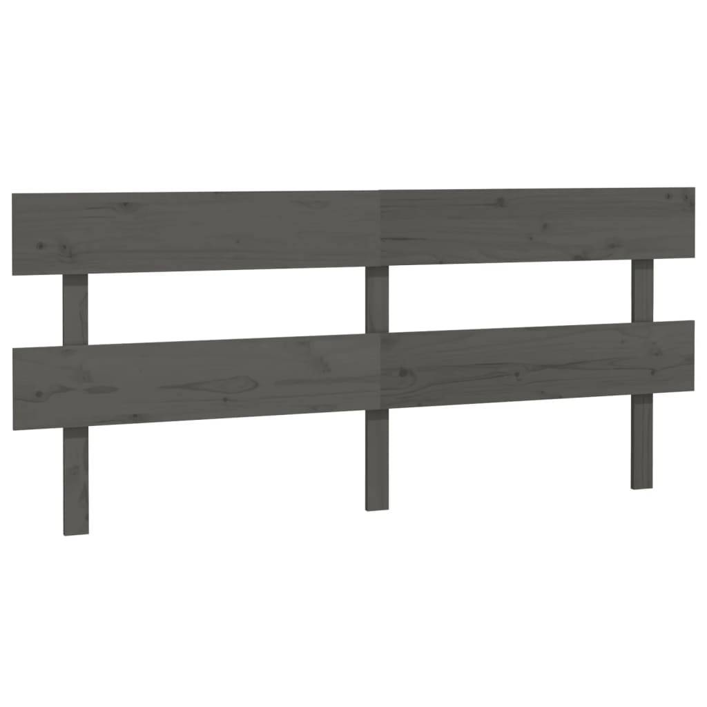 vidaXL Kopfteil Grau 204x3x81 cm Massivholz Kiefer