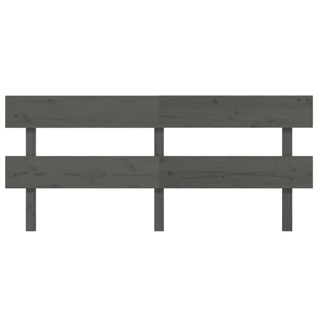 vidaXL Kopfteil Grau 204x3x81 cm Massivholz Kiefer