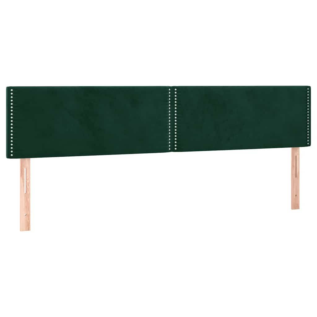 vidaXL Kopfteile 2 Stk. Dunkelgrün 100x5x78/88 cm Samt