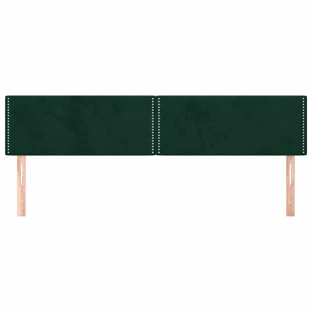 vidaXL Kopfteile 2 Stk. Dunkelgrün 100x5x78/88 cm Samt