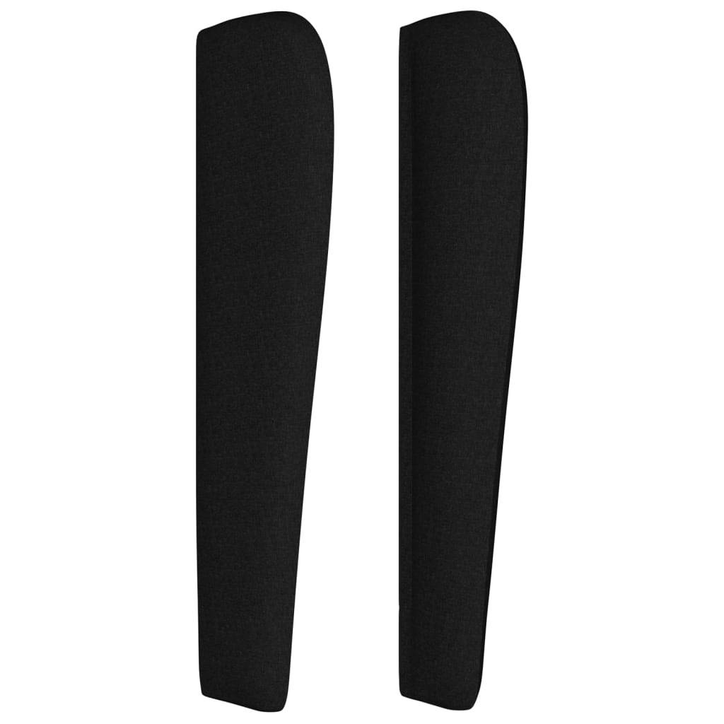 vidaXL Kopfteil mit Ohren Schwarz 93x23x118/128 cm Stoff