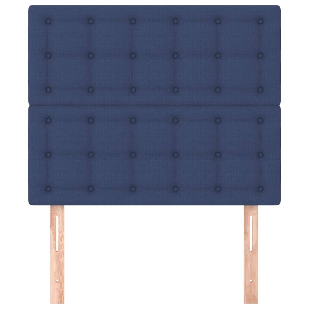 vidaXL Kopfteile 2 Stk. Blau 90x5x78/88 cm Stoff