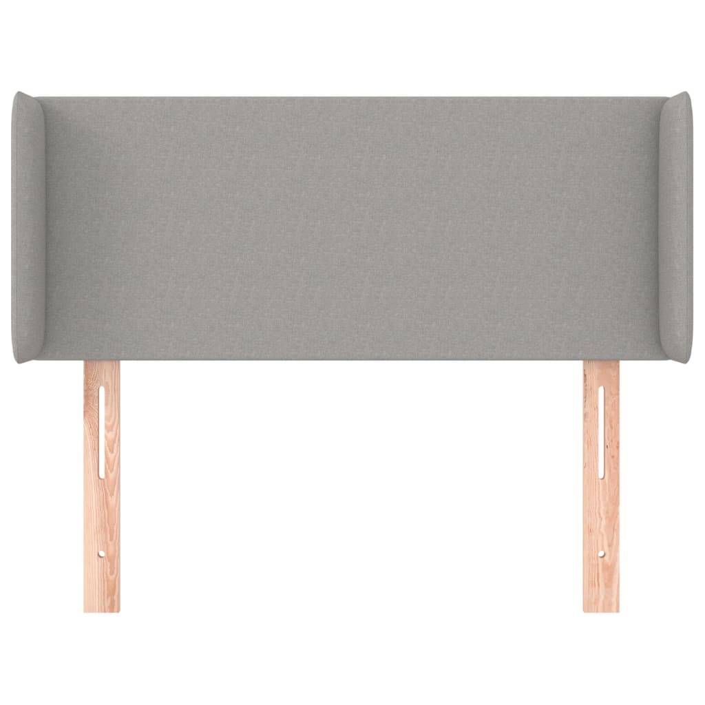 vidaXL Kopfteil mit Ohren Hellgrau 103x16x78/88 cm Stoff