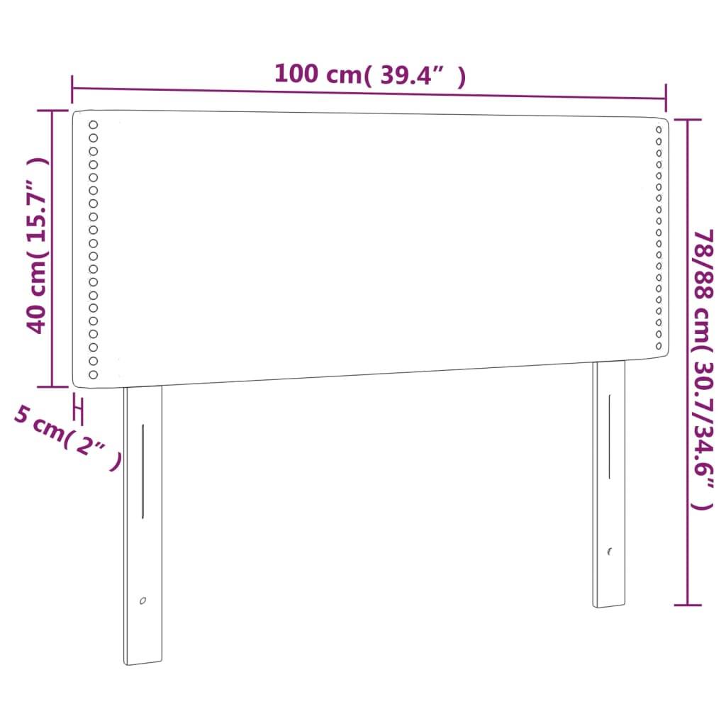 vidaXL LED Kopfteil Dunkelgrau 100x5x78/88 cm Samt