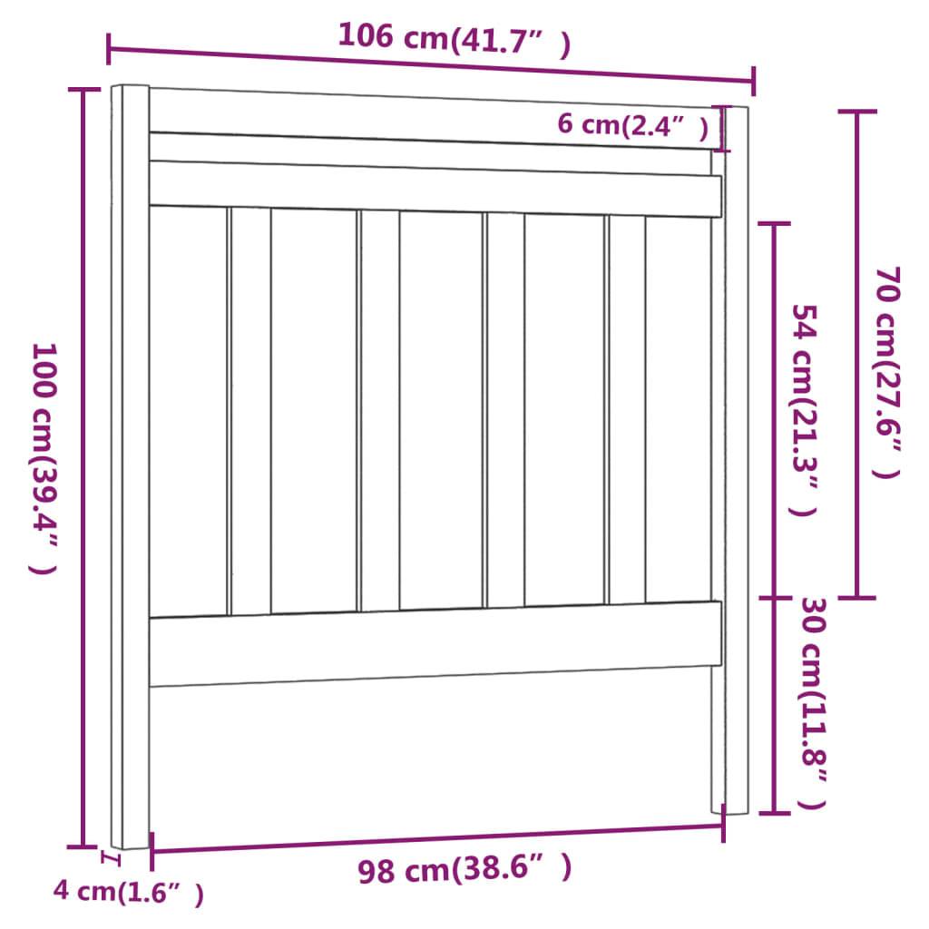 vidaXL Kopfteil Grau 106x4x100 cm Massivholz Kiefer