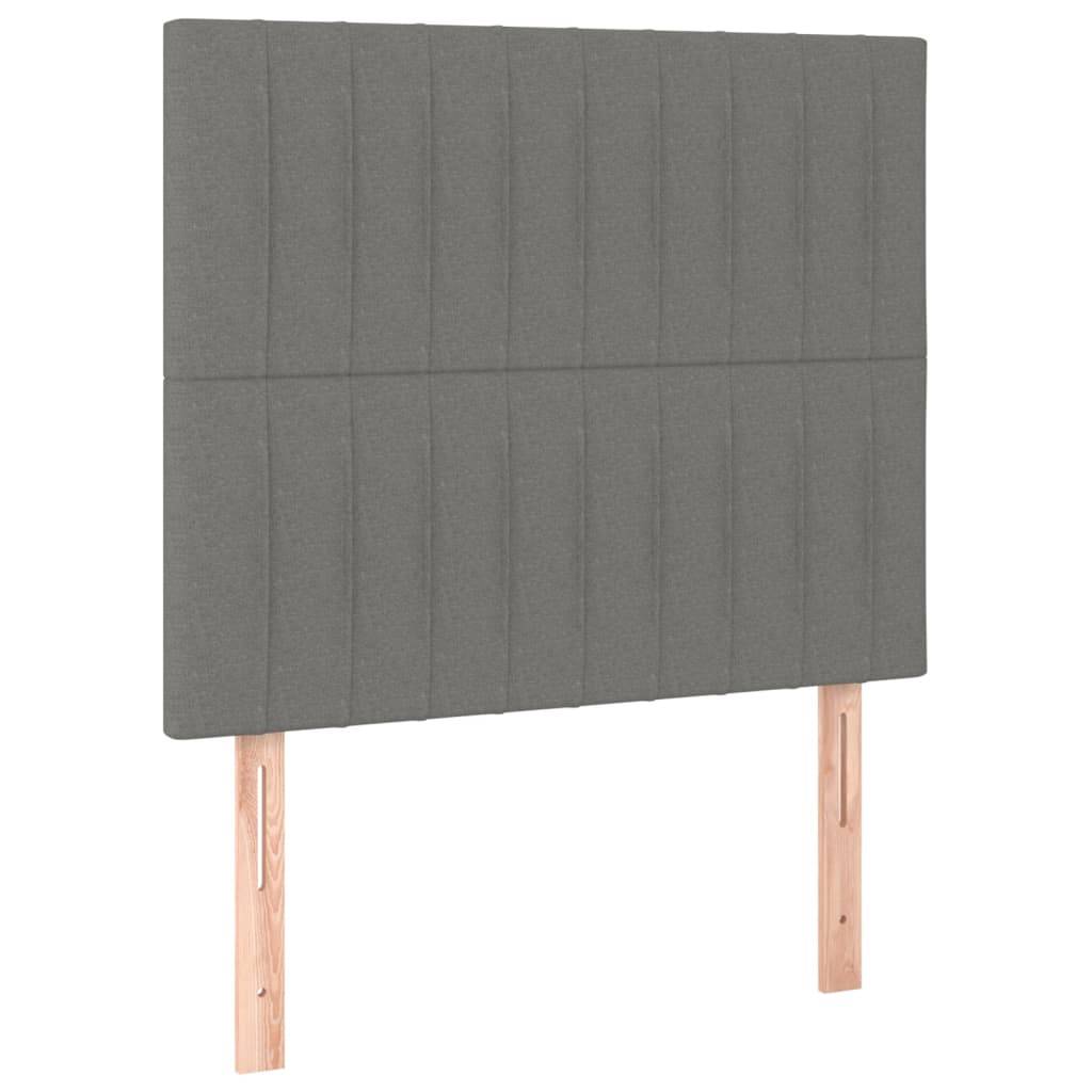 vidaXL Kopfteile 2 Stk. Dunkelgrau 100x5x78/88 cm Stoff