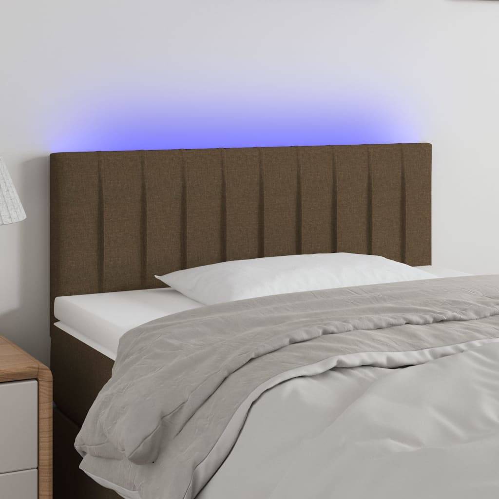 vidaXL LED Kopfteil Dunkelbraun 100x5x78/88 cm Stoff