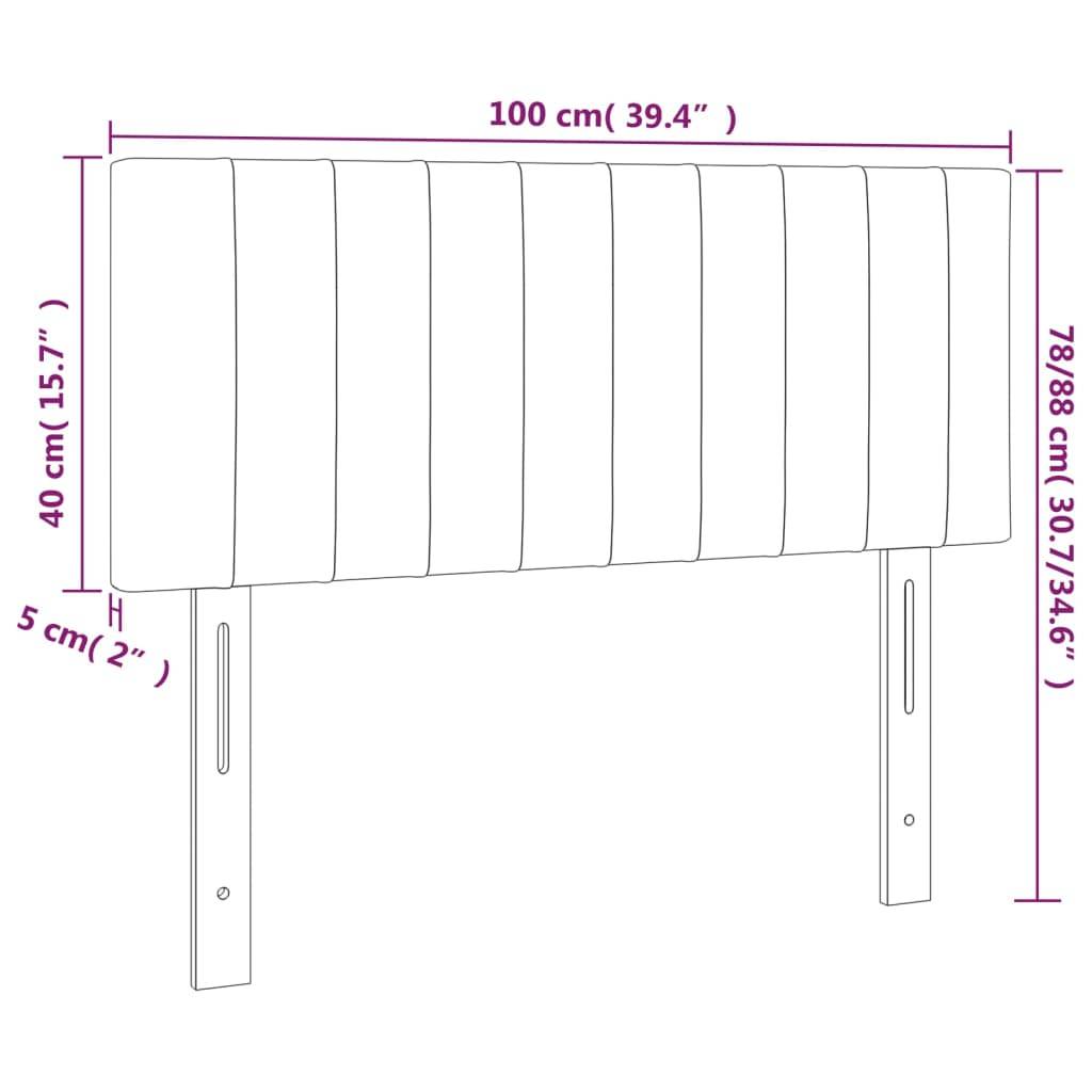 vidaXL LED Kopfteil Dunkelbraun 100x5x78/88 cm Stoff