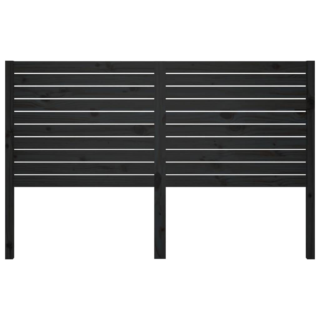 vidaXL Kopfteil Schwarz 156x4x100 cm Massivholz Kiefer