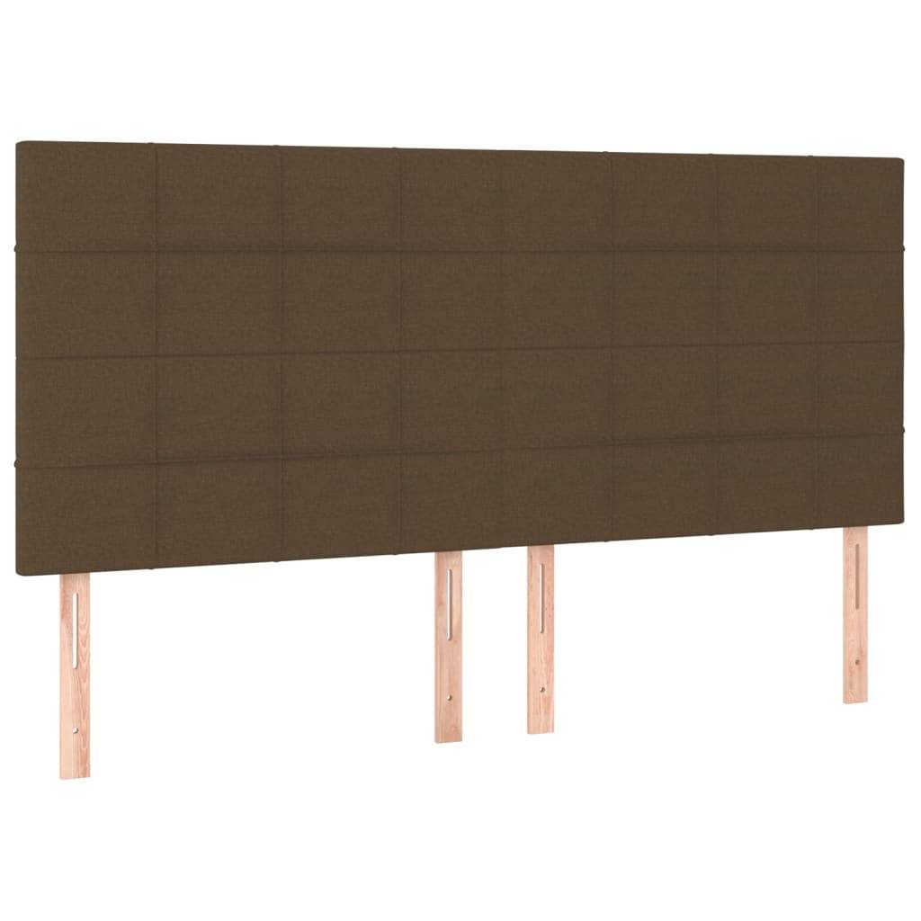 vidaXL LED Kopfteil Dunkelbraun 200x5x118/128 cm Stoff