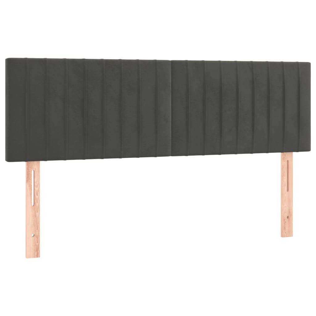 vidaXL LED Kopfteil Dunkelgrau 144x5x78/88 cm Samt