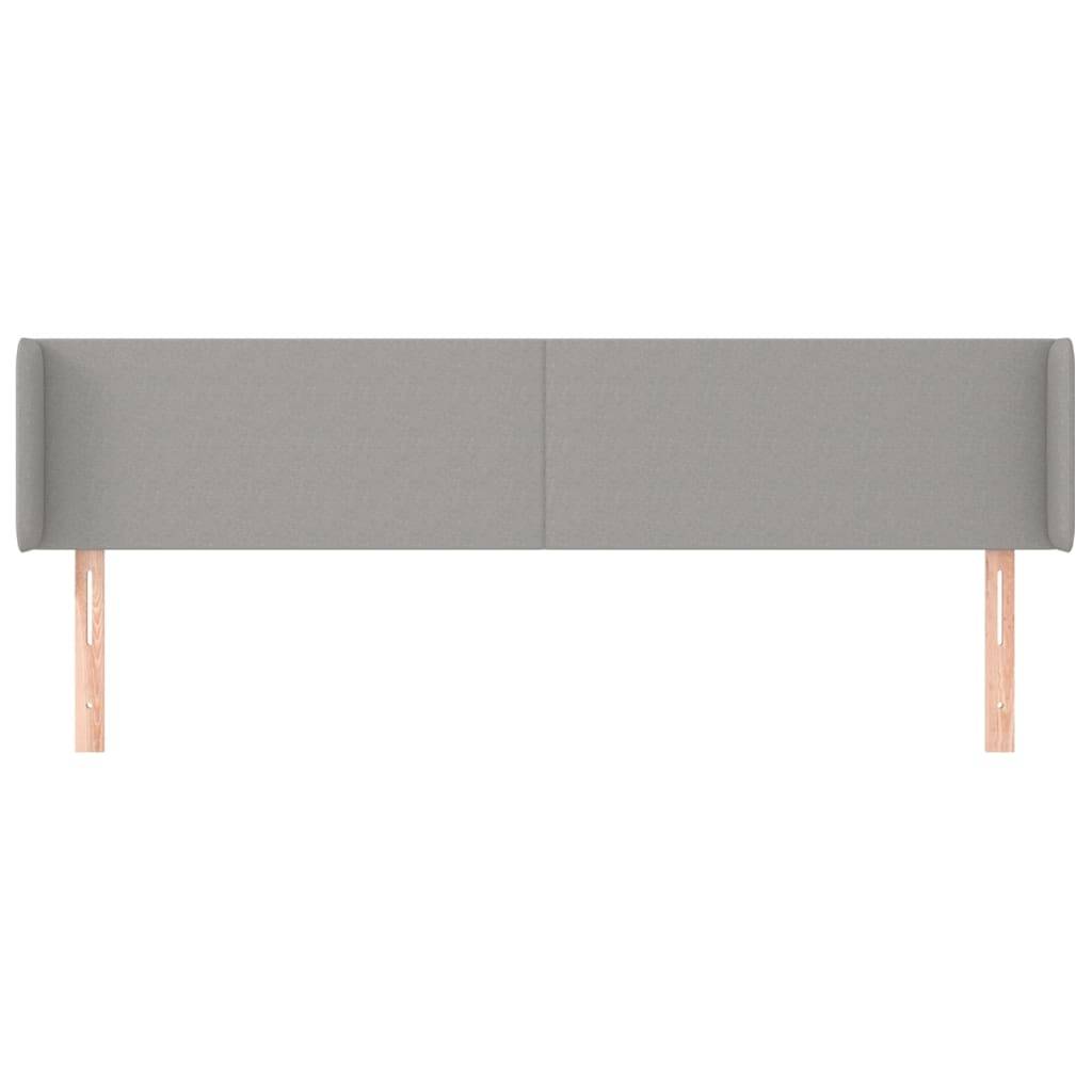 vidaXL Kopfteil mit Ohren Hellgrau 183x16x78/88 cm Stoff