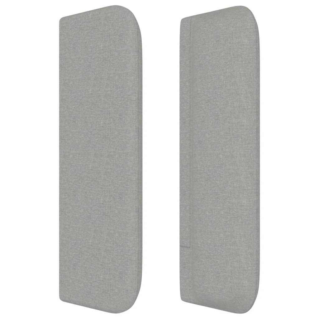 vidaXL Kopfteil mit Ohren Hellgrau 183x16x78/88 cm Stoff