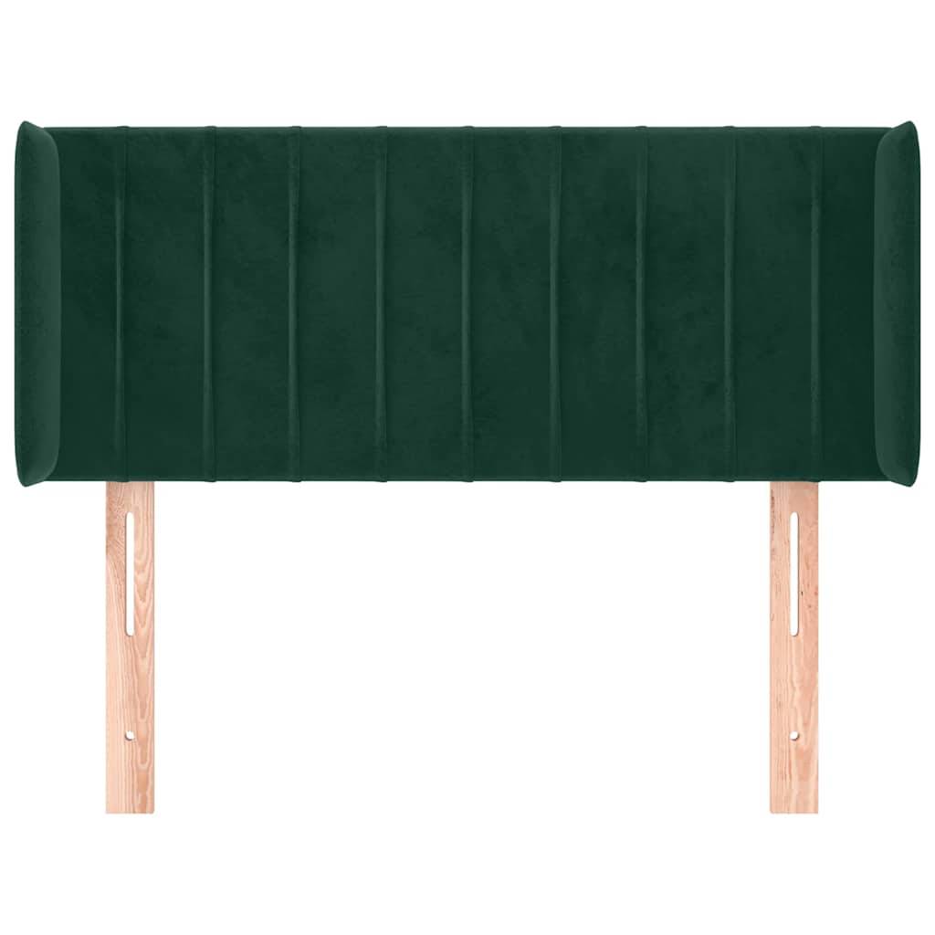 vidaXL Kopfteil mit Ohren Dunkelgrün 83x16x78/88 cm Samt
