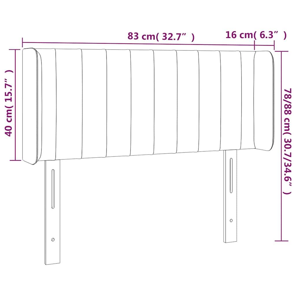 vidaXL Kopfteil mit Ohren Dunkelgrün 83x16x78/88 cm Samt