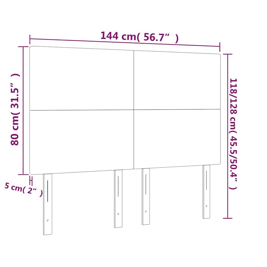 vidaXL LED Kopfteil Dunkelgrün 144x5x118/128 cm Samt