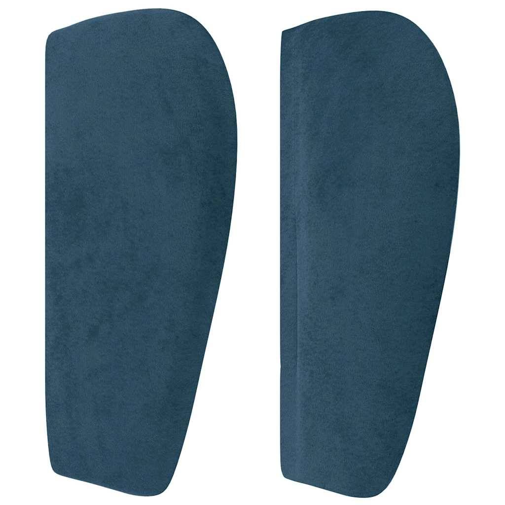 vidaXL Kopfteil mit Ohren Dunkelblau 163x23x78/88 cm Samt
