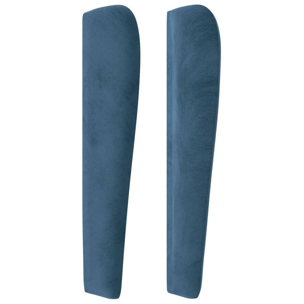 vidaXL Kopfteil mit Ohren Dunkelblau 183x23x118/128 cm Samt