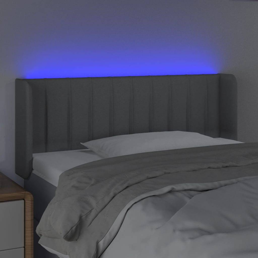 vidaXL LED Kopfteil Hellgrau 103x16x78/88 cm Stoff
