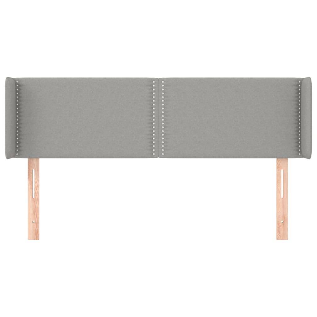 vidaXL Kopfteil mit Ohren Hellgrau 147x16x78/88 cm Stoff