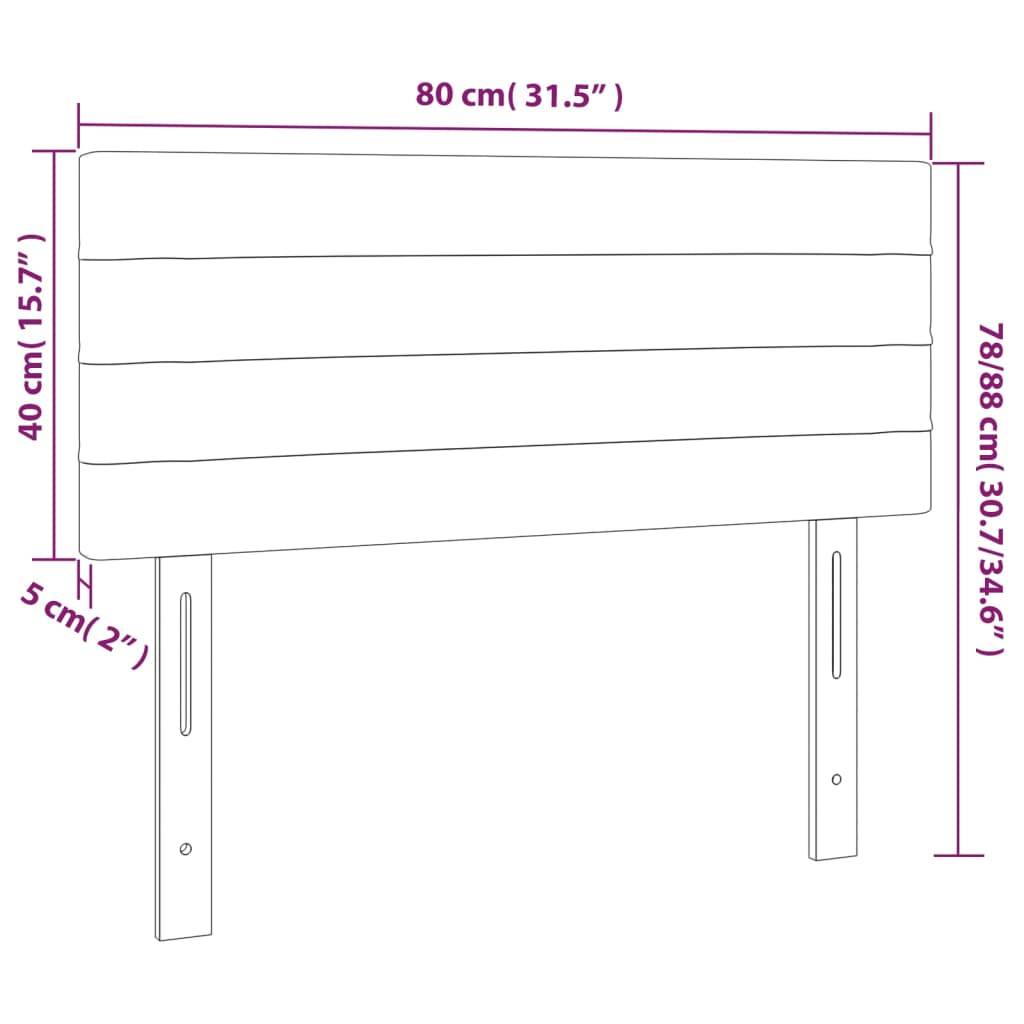 vidaXL Kopfteil Schwarz 80x5x78/88 cm Stoff
