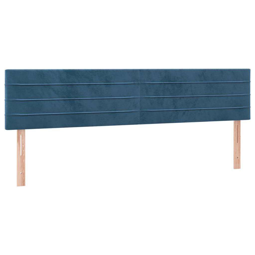 vidaXL LED Kopfteil Dunkelblau 200x5x78/88 cm Samt