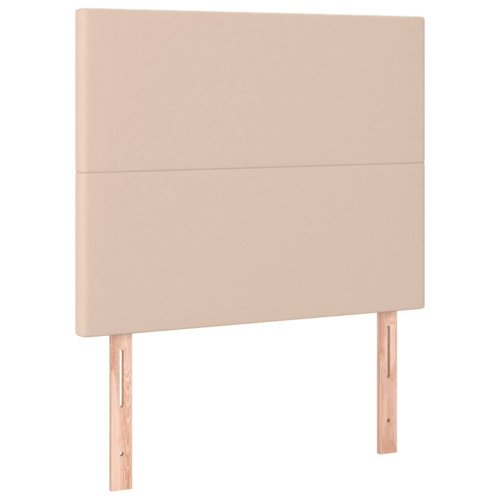vidaXL LED Kopfteil Cappuccino-Braun 100x5x118/128cm Kunstleder