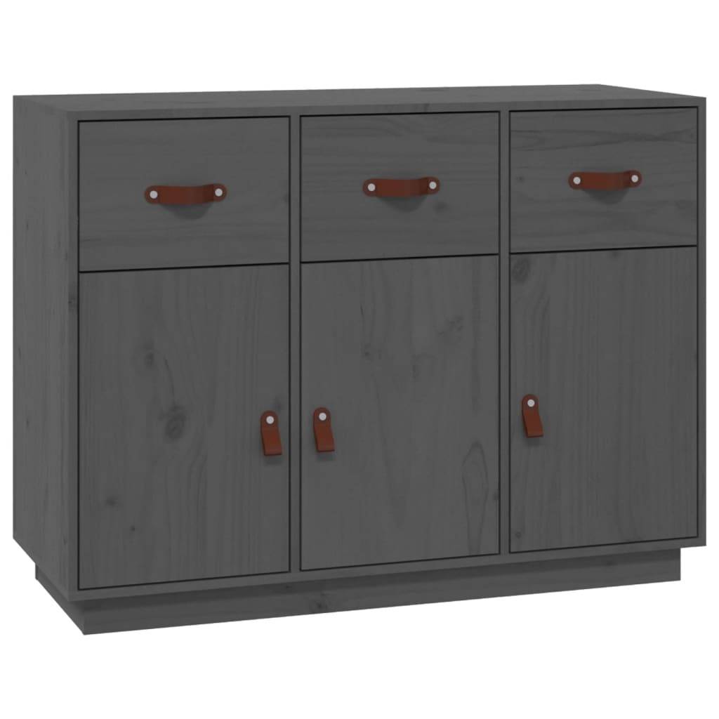 vidaXL Sideboard Grau 100x40x75 cm Massivholz Kiefer