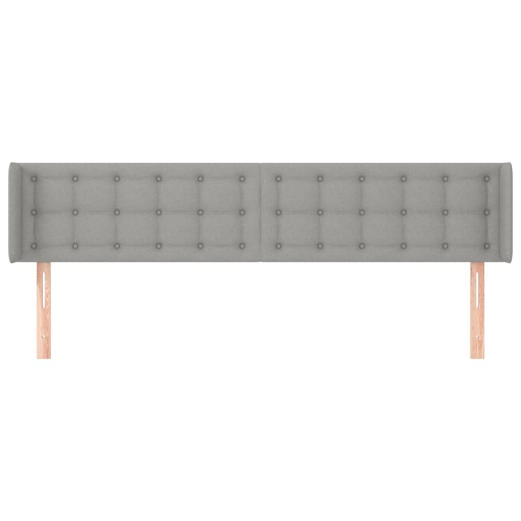 vidaXL Kopfteil mit Ohren Hellgrau 203x16x78/88 cm Stoff