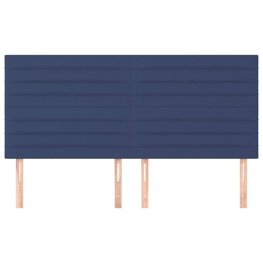 vidaXL Kopfteile 4 Stk. Blau 100x5x78/88 cm Stoff