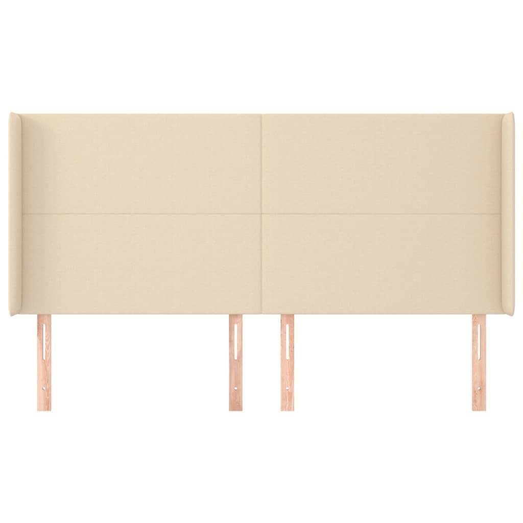 vidaXL Kopfteil mit Ohren Creme 183x16x118/128 cm Stoff