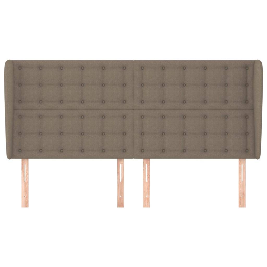 vidaXL Kopfteil mit Ohren Taupe 163x23x118/128 cm Stoff