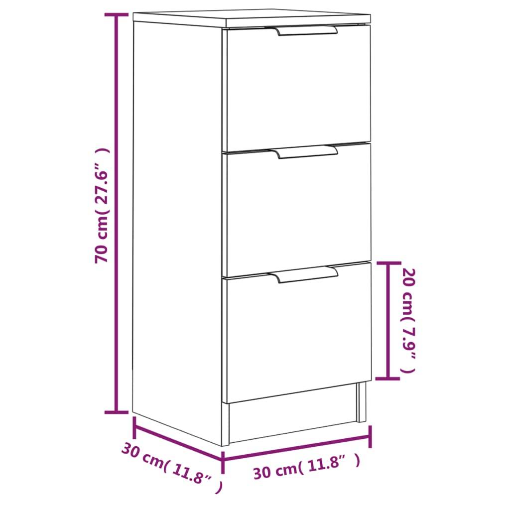 vidaXL Sideboard Weiß 30x30x70 cm Holzwerkstoff