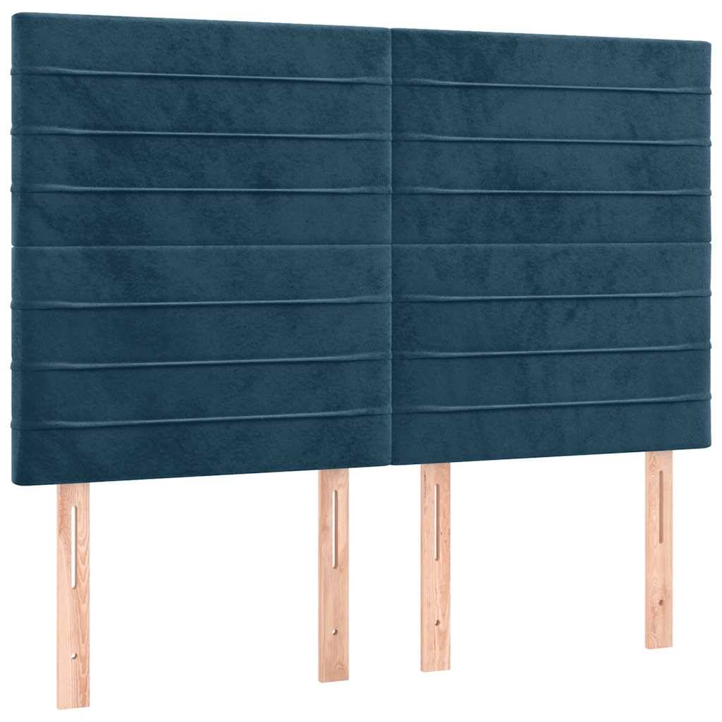 vidaXL LED Kopfteil Dunkelblau 144x5x118/128 cm Samt
