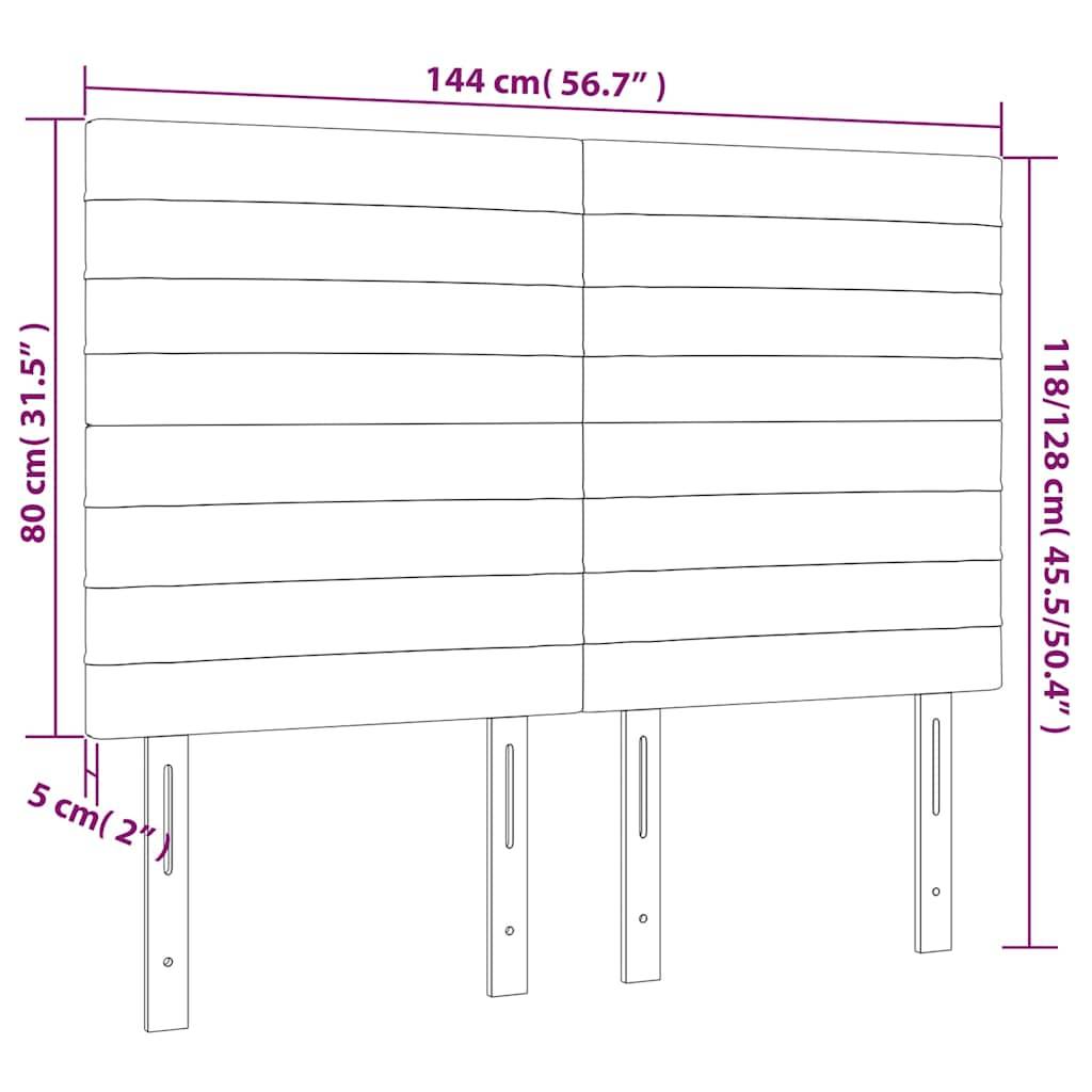 vidaXL LED Kopfteil Dunkelblau 144x5x118/128 cm Samt