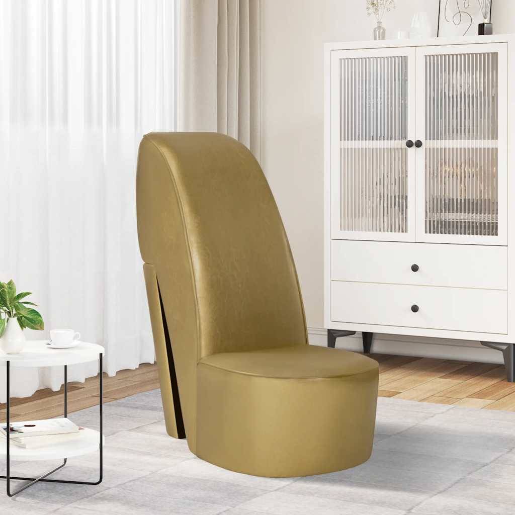vidaXL Stuhl in Stöckelschuh-Form Golden Kunstleder
