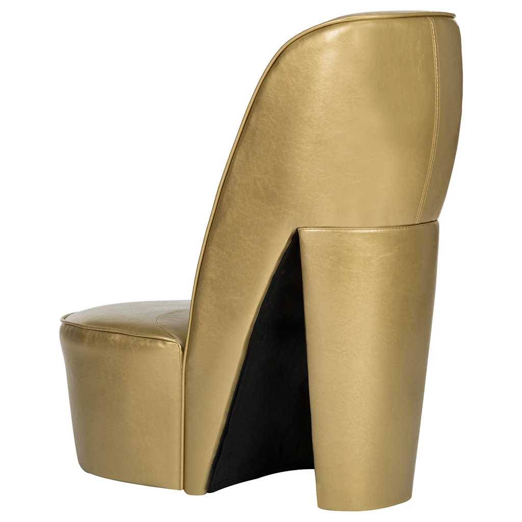 vidaXL Stuhl in Stöckelschuh-Form Golden Kunstleder