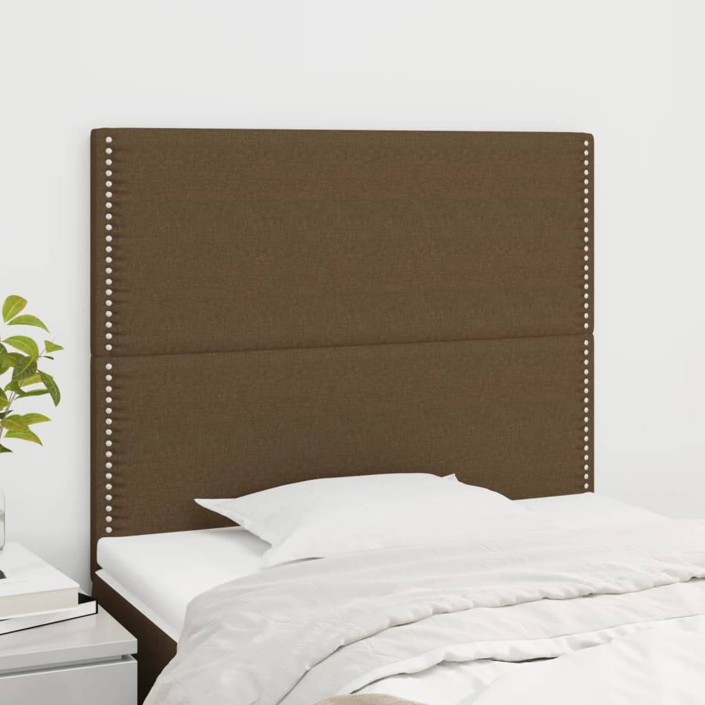 vidaXL Kopfteile 2 Stk. Dunkelbraun 100x5x78/88 cm Stoff