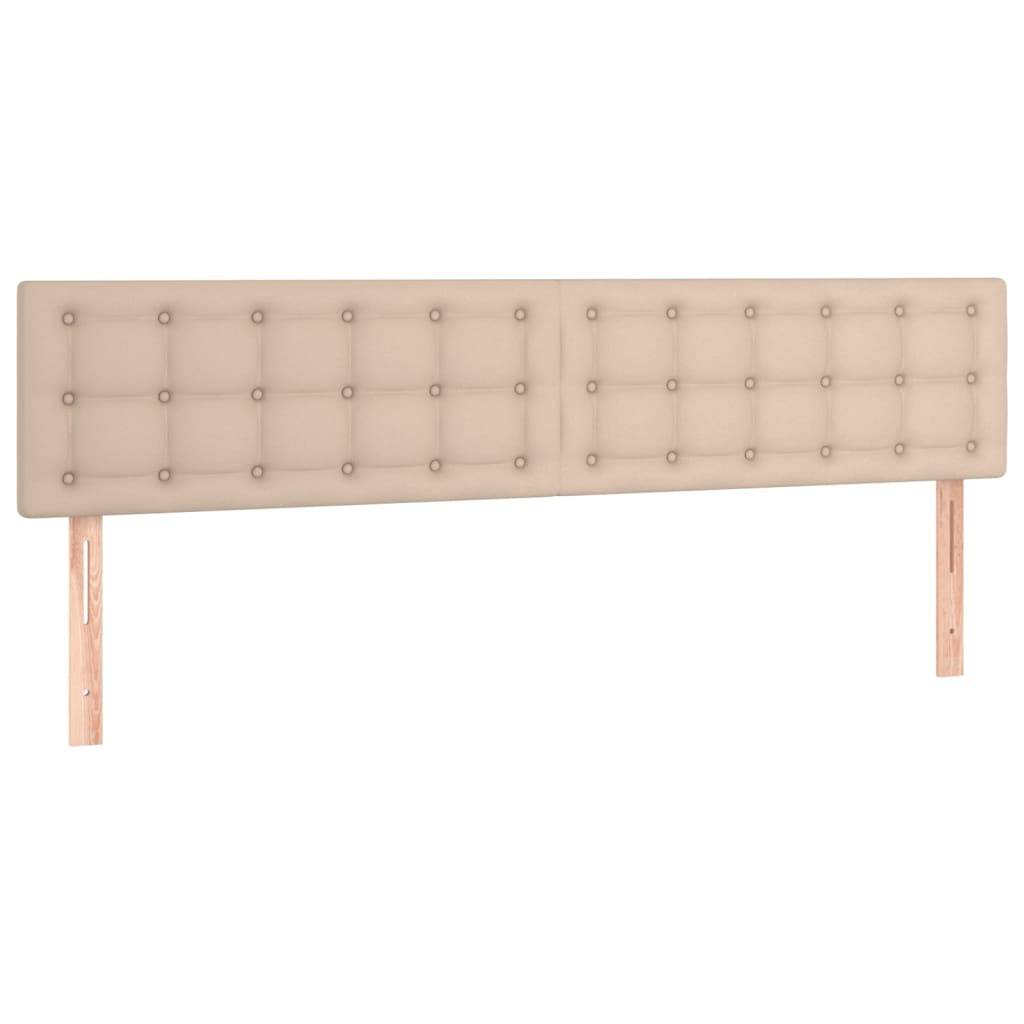 vidaXL LED Kopfteil Cappuccino-Braun 200x5x78/88 cm Kunstleder