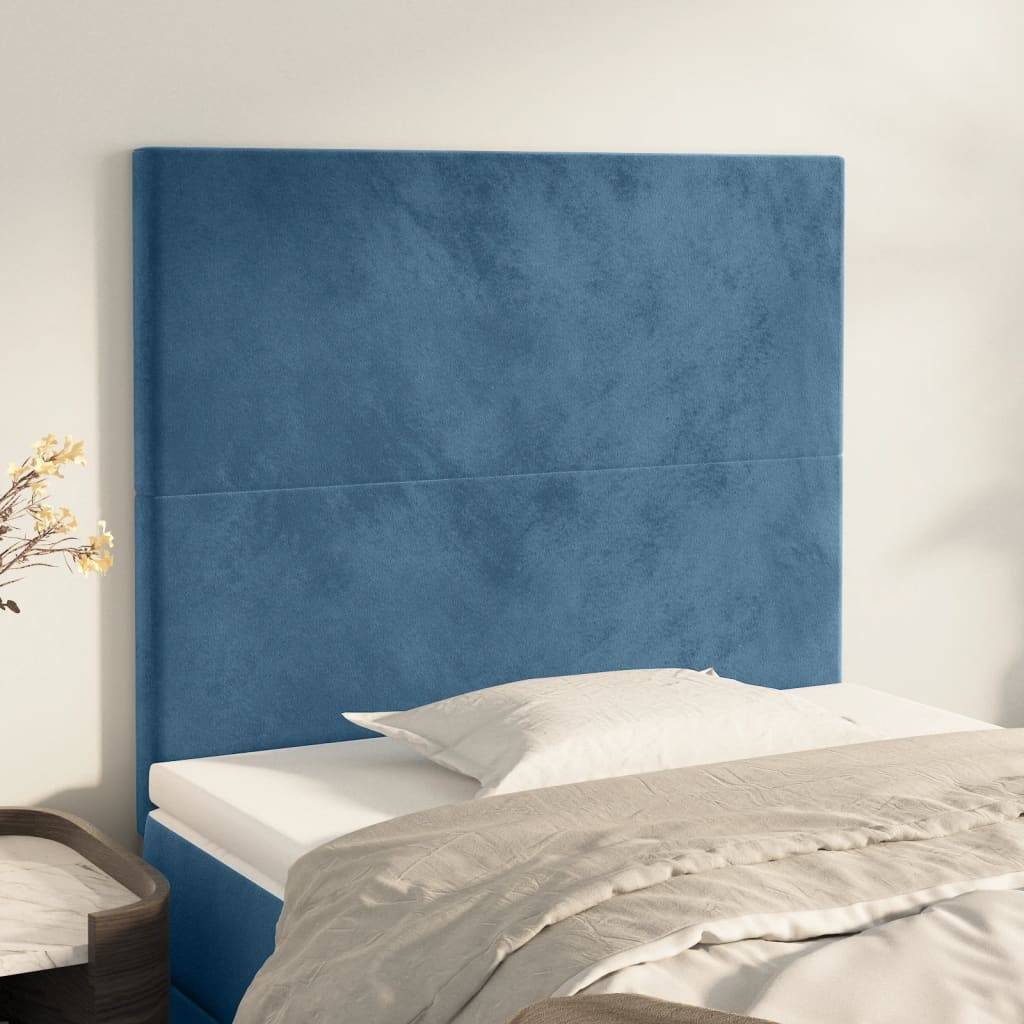 vidaXL Kopfteile 2 Stk. Dunkelblau 90x5x78/88 cm Samt