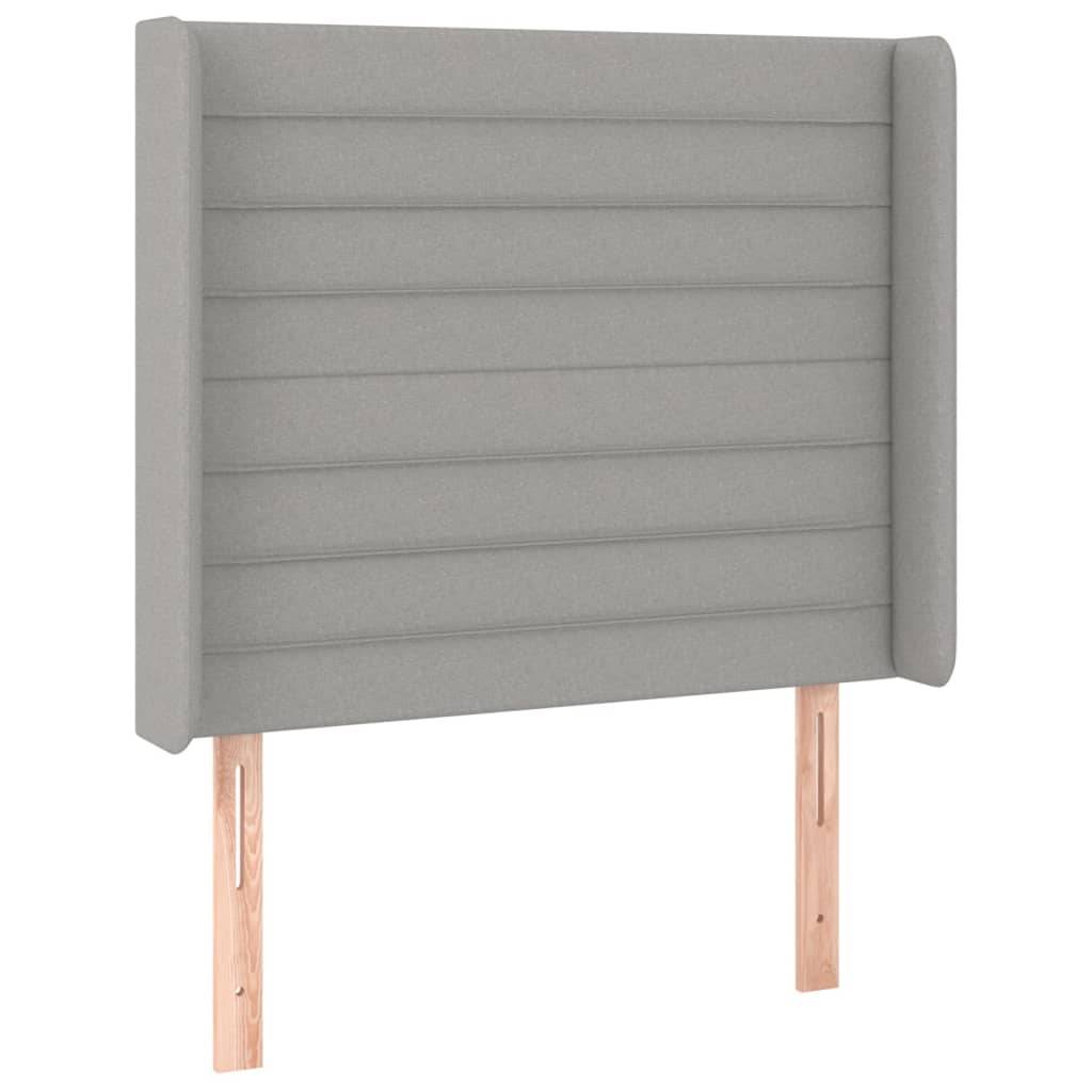 vidaXL Kopfteil mit Ohren Hellgrau 93x16x118/128 cm Stoff
