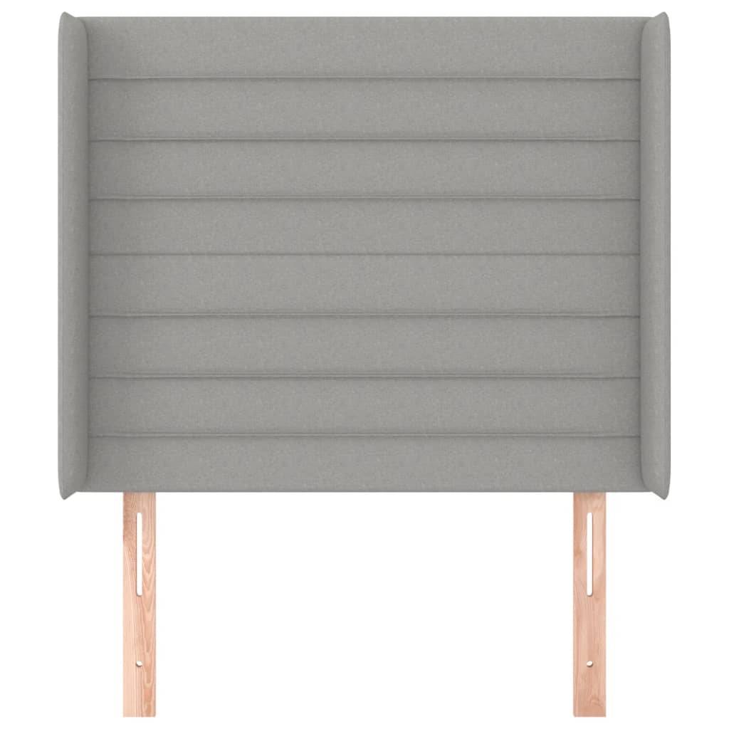 vidaXL Kopfteil mit Ohren Hellgrau 93x16x118/128 cm Stoff