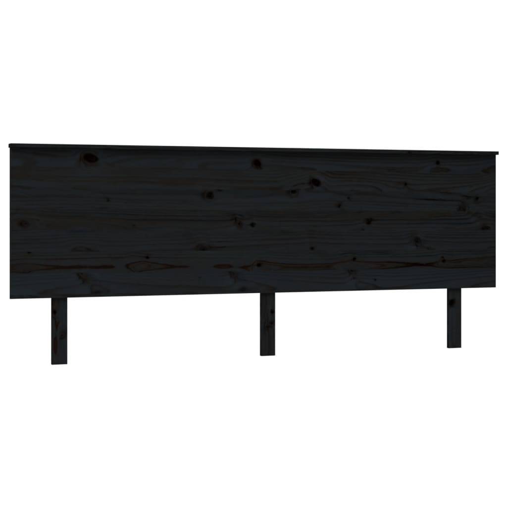 vidaXL Kopfteil Schwarz 204x6x82,5 cm Massivholz Kiefer