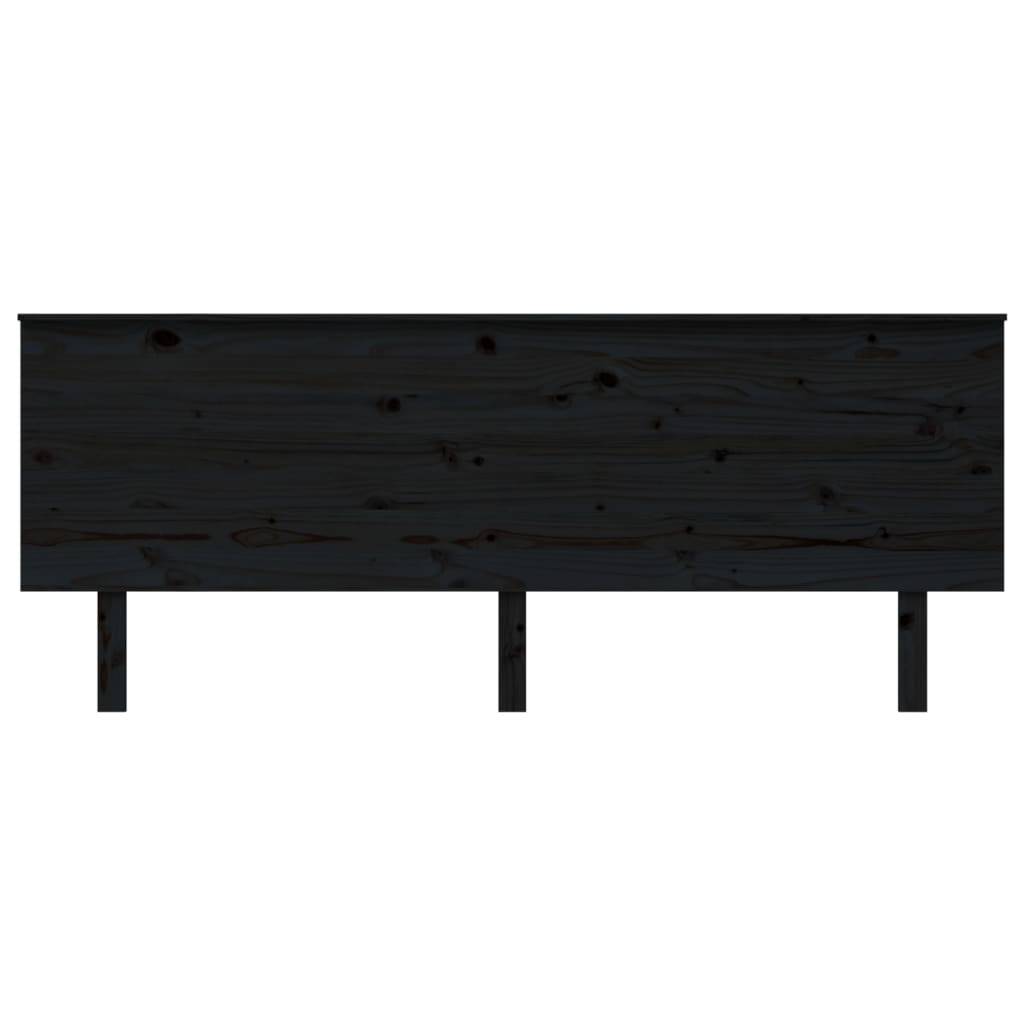 vidaXL Kopfteil Schwarz 204x6x82,5 cm Massivholz Kiefer