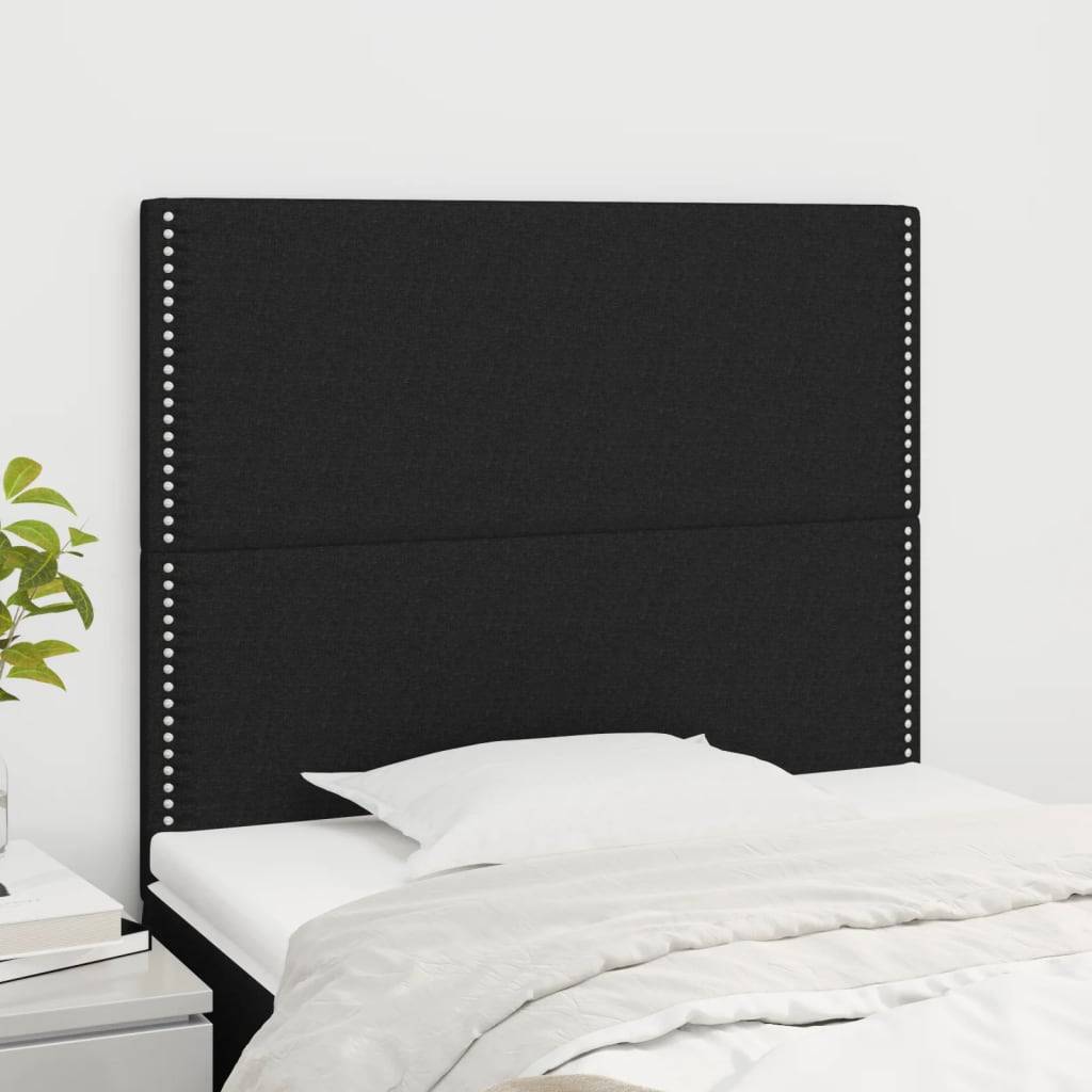 vidaXL Kopfteile 2 Stk. Schwarz 80x5x78/88 cm Stoff
