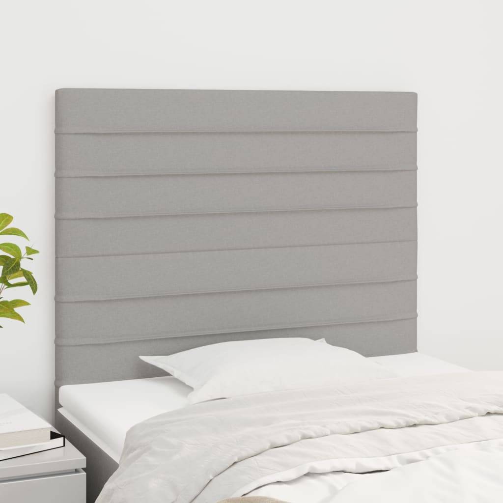 vidaXL Kopfteile 2 Stk. Hellgrau 100x5x78/88 cm Stoff