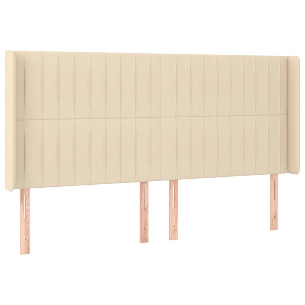 vidaXL LED Kopfteil Creme 203x16x118/128 cm Stoff