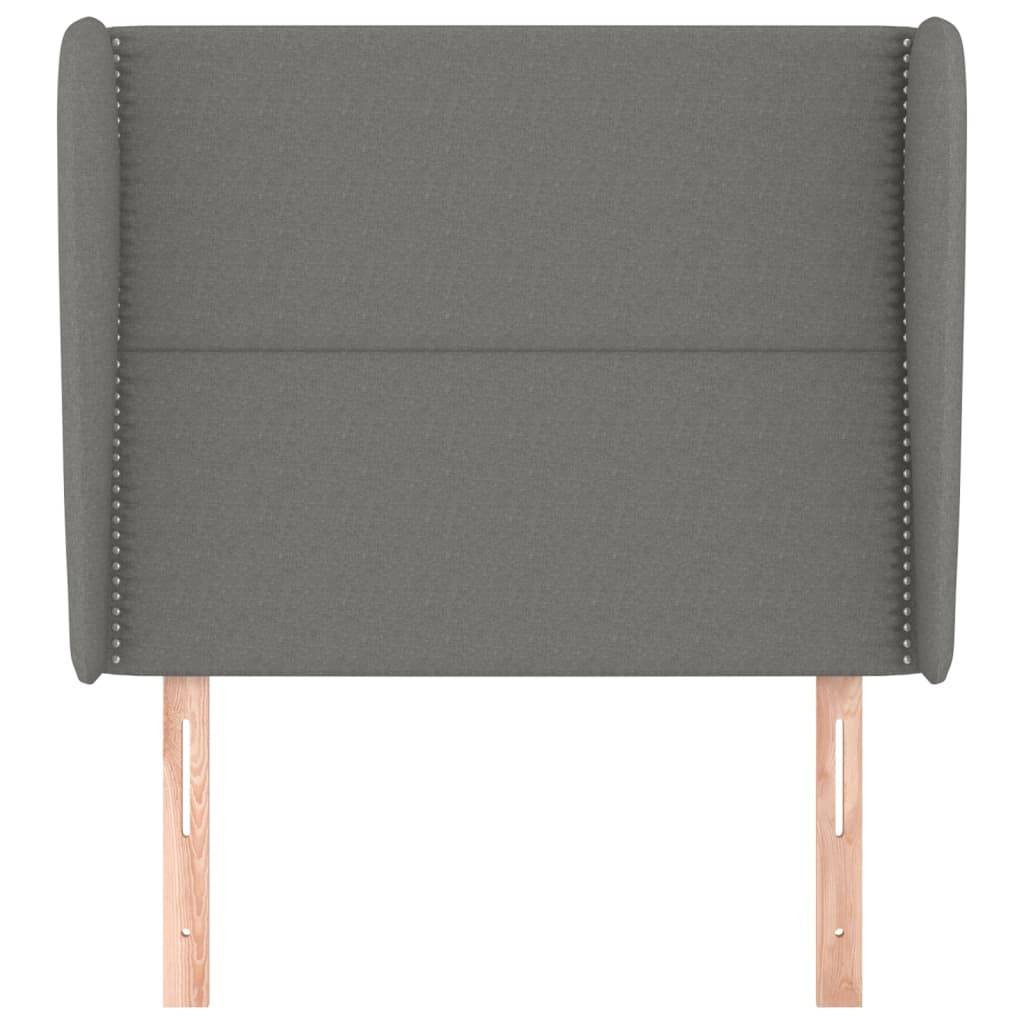 vidaXL Kopfteil mit Ohren Dunkelgrau 103x23x118/128 cm Stoff
