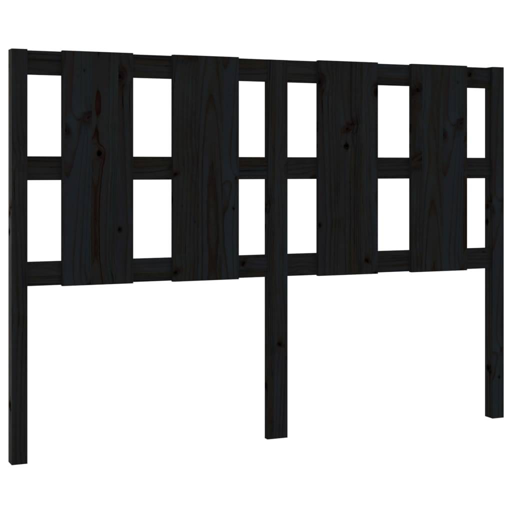 vidaXL Kopfteil Schwarz 125,5x4x100 cm Massivholz Kiefer